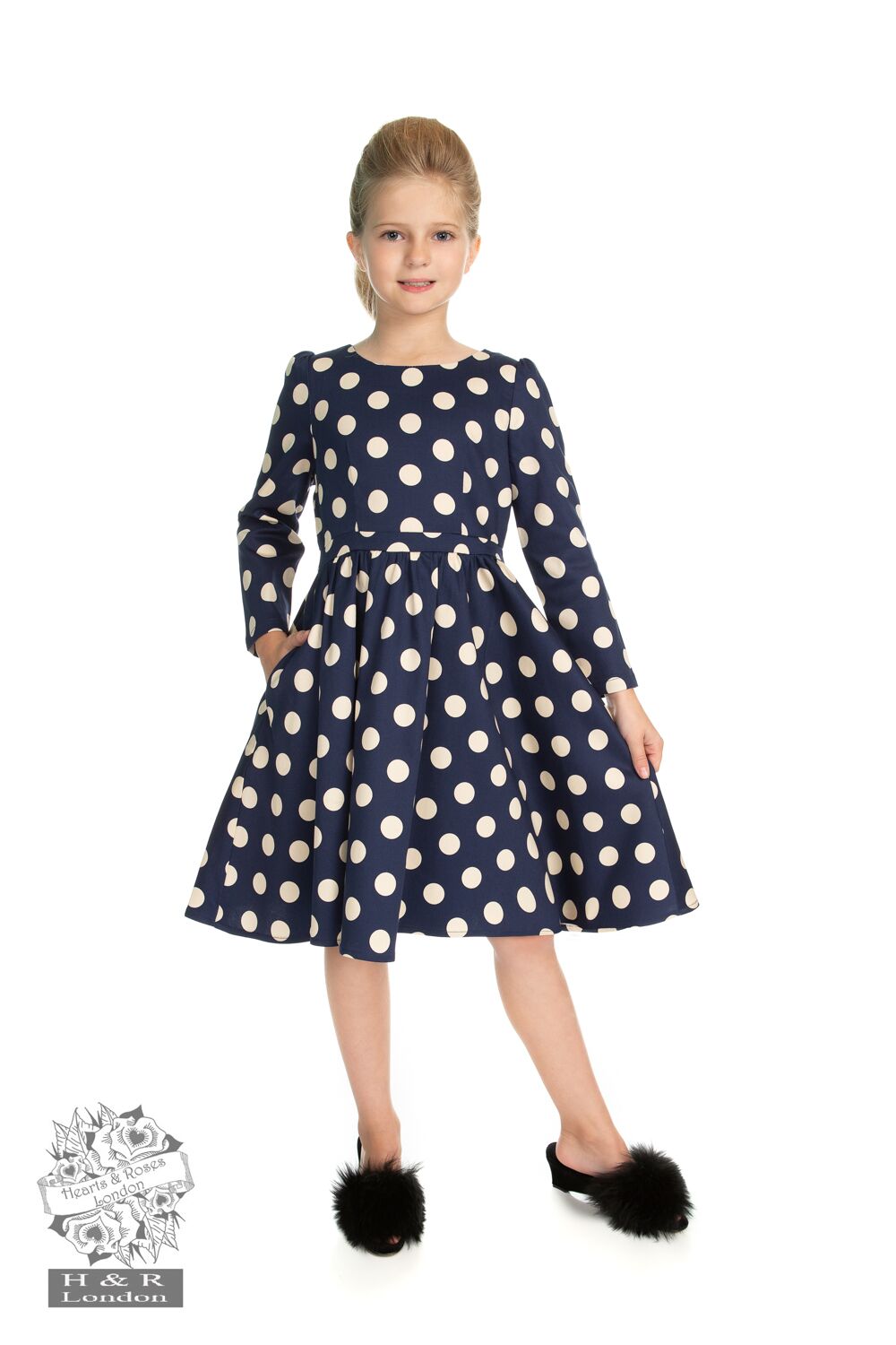 Girls Milana Polka Dot Swing Dress